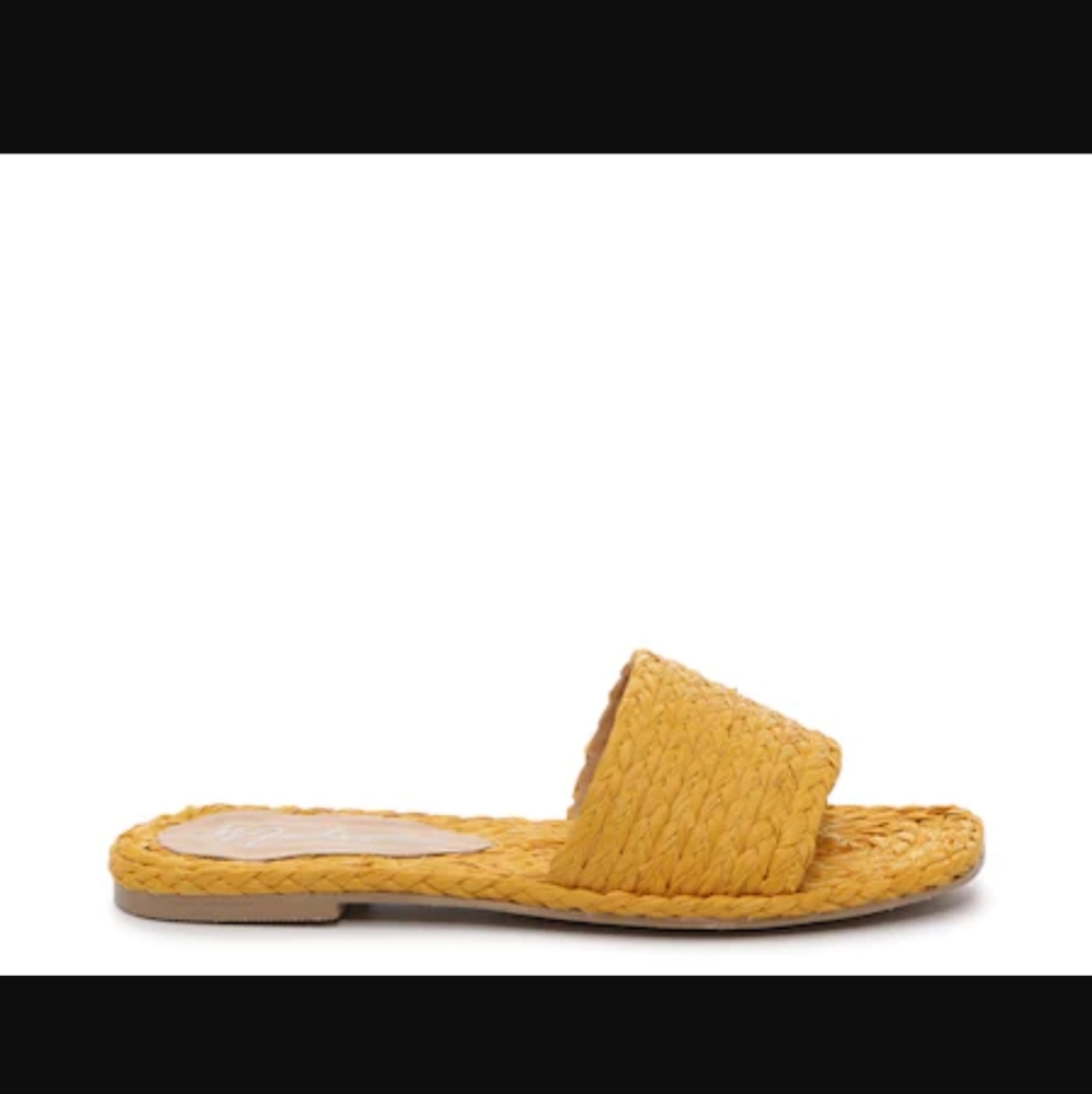 Yellow Espadrille Slide Sandals